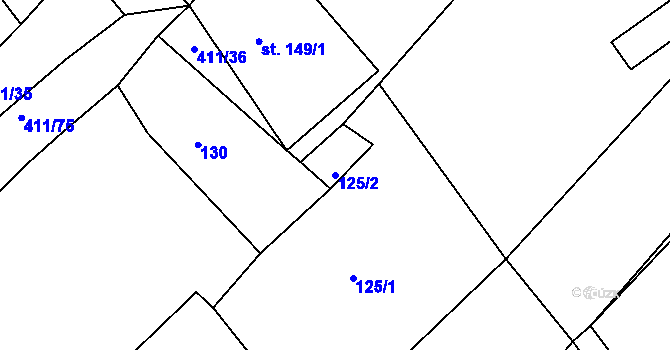 Parcela st. 125/2 v KÚ Tis u Habrů, Katastrální mapa