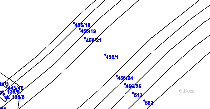 Parcela st. 456/1 v KÚ Tis u Habrů, Katastrální mapa