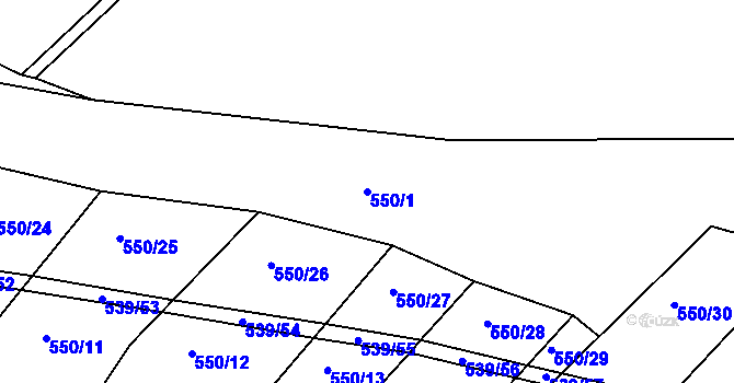 Parcela st. 550/1 v KÚ Tis u Habrů, Katastrální mapa