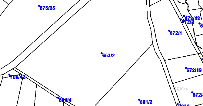 Parcela st. 653/2 v KÚ Tis u Habrů, Katastrální mapa