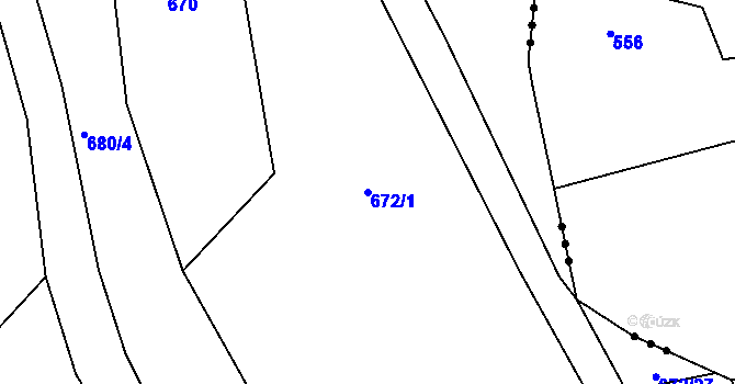 Parcela st. 672/1 v KÚ Tis u Habrů, Katastrální mapa