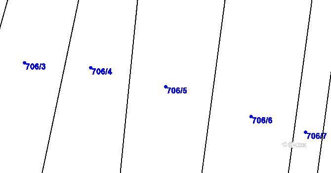 Parcela st. 706/5 v KÚ Tis u Habrů, Katastrální mapa