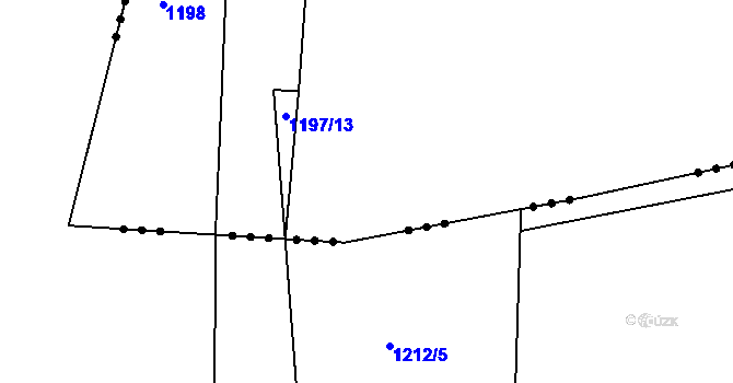 Parcela st. 1197/12 v KÚ Tis u Habrů, Katastrální mapa