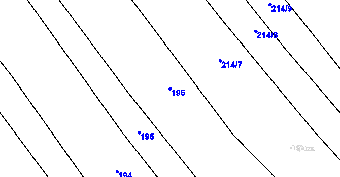 Parcela st. 196 v KÚ Tis u Habrů, Katastrální mapa