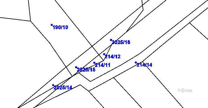 Parcela st. 214/12 v KÚ Tis u Habrů, Katastrální mapa