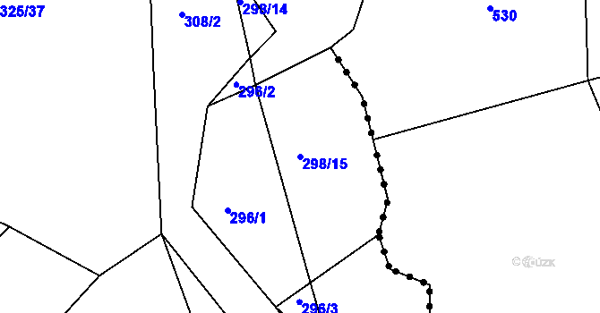 Parcela st. 298/15 v KÚ Tis u Habrů, Katastrální mapa