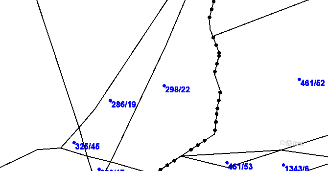 Parcela st. 298/22 v KÚ Tis u Habrů, Katastrální mapa
