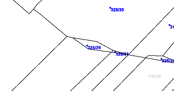Parcela st. 325/29 v KÚ Tis u Habrů, Katastrální mapa