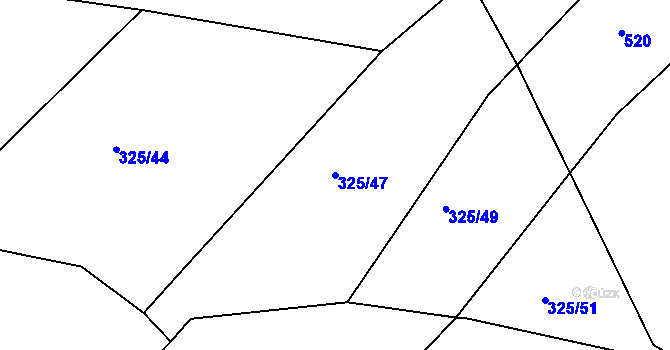 Parcela st. 325/47 v KÚ Tis u Habrů, Katastrální mapa