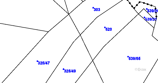 Parcela st. 325/50 v KÚ Tis u Habrů, Katastrální mapa