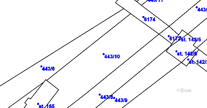 Parcela st. 443/10 v KÚ Tis u Habrů, Katastrální mapa