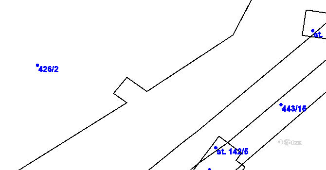 Parcela st. 443/11 v KÚ Tis u Habrů, Katastrální mapa