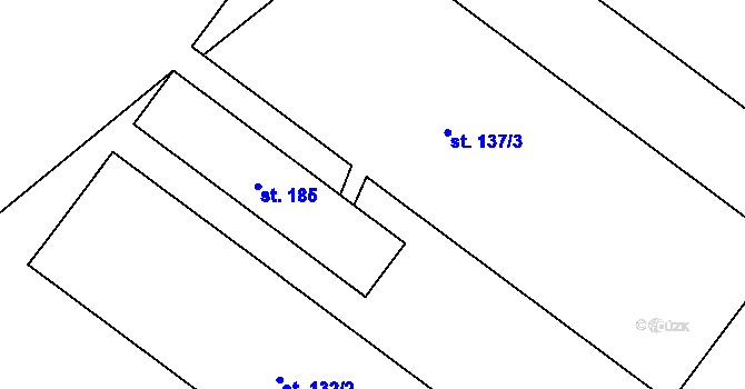 Parcela st. 443/21 v KÚ Tis u Habrů, Katastrální mapa