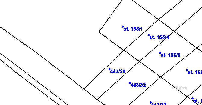 Parcela st. 443/27 v KÚ Tis u Habrů, Katastrální mapa