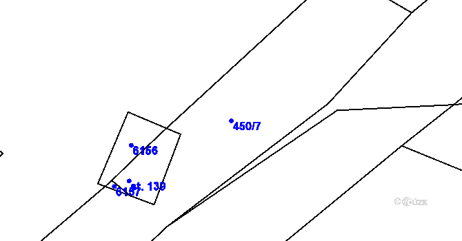 Parcela st. 450/7 v KÚ Tis u Habrů, Katastrální mapa