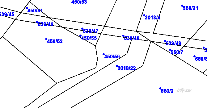 Parcela st. 450/56 v KÚ Tis u Habrů, Katastrální mapa
