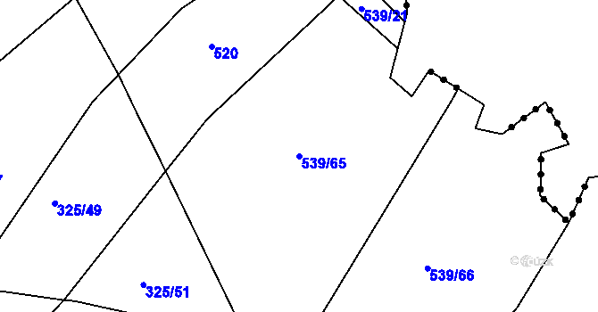 Parcela st. 539/65 v KÚ Tis u Habrů, Katastrální mapa