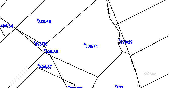 Parcela st. 539/71 v KÚ Tis u Habrů, Katastrální mapa