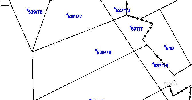 Parcela st. 539/78 v KÚ Tis u Habrů, Katastrální mapa