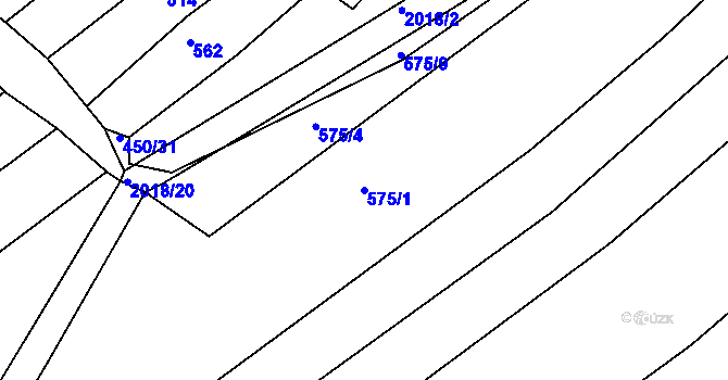 Parcela st. 575/1 v KÚ Tis u Habrů, Katastrální mapa
