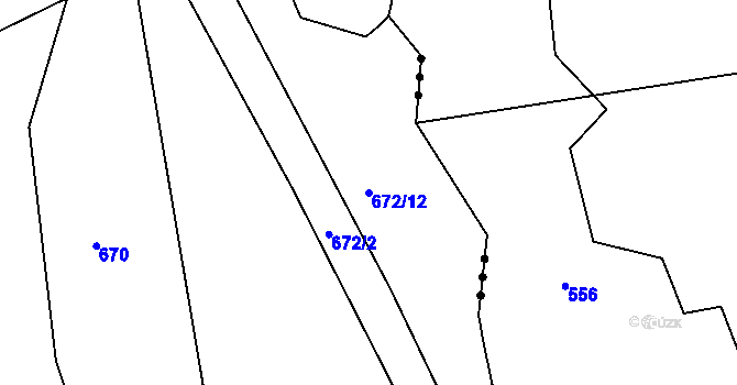 Parcela st. 672/12 v KÚ Tis u Habrů, Katastrální mapa