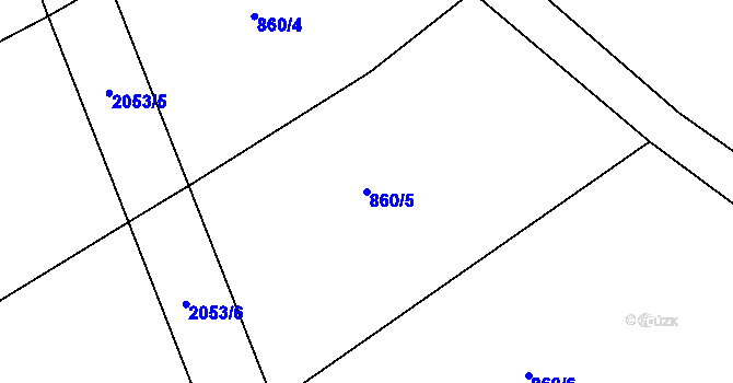 Parcela st. 860/5 v KÚ Tis u Habrů, Katastrální mapa