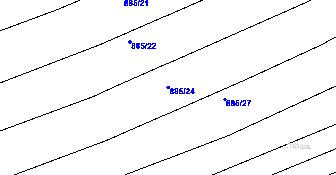 Parcela st. 885/24 v KÚ Tis u Habrů, Katastrální mapa