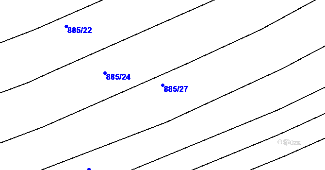 Parcela st. 885/27 v KÚ Tis u Habrů, Katastrální mapa