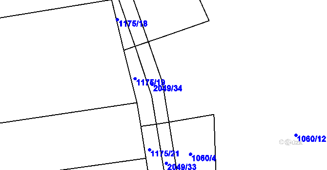 Parcela st. 1060/3 v KÚ Tis u Habrů, Katastrální mapa