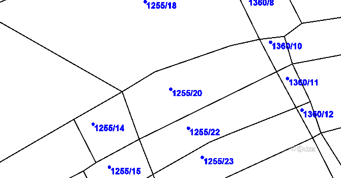 Parcela st. 1255/20 v KÚ Tis u Habrů, Katastrální mapa