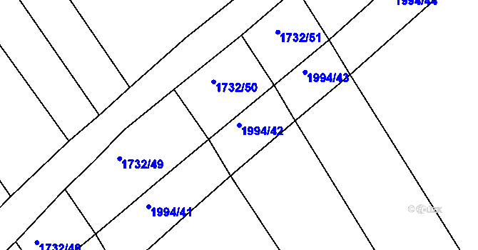 Parcela st. 1994/42 v KÚ Tis u Habrů, Katastrální mapa