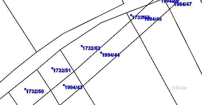 Parcela st. 1994/44 v KÚ Tis u Habrů, Katastrální mapa
