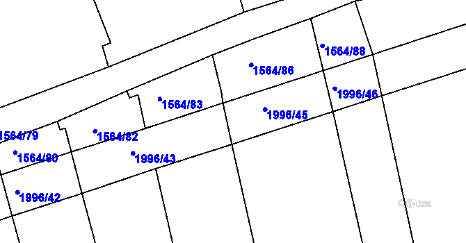 Parcela st. 1996/44 v KÚ Tis u Habrů, Katastrální mapa