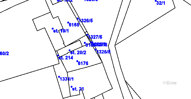 Parcela st. 1326/8 v KÚ Tis u Habrů, Katastrální mapa