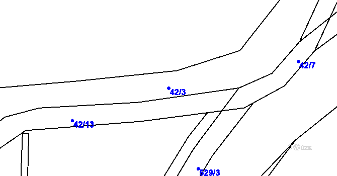 Parcela st. 42/3 v KÚ Balková, Katastrální mapa