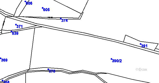 Parcela st. 390 v KÚ Balková, Katastrální mapa