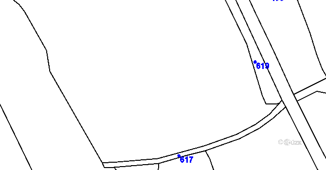 Parcela st. 618 v KÚ Kračín, Katastrální mapa
