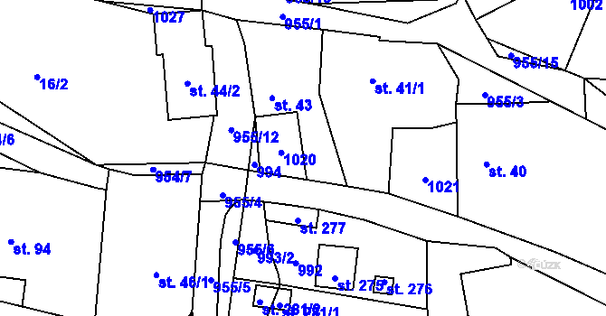 Parcela st. 41/2 v KÚ Tis u Blatna, Katastrální mapa