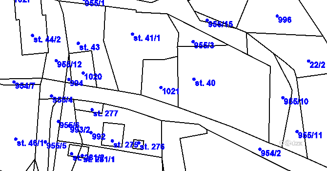 Parcela st. 41/3 v KÚ Tis u Blatna, Katastrální mapa