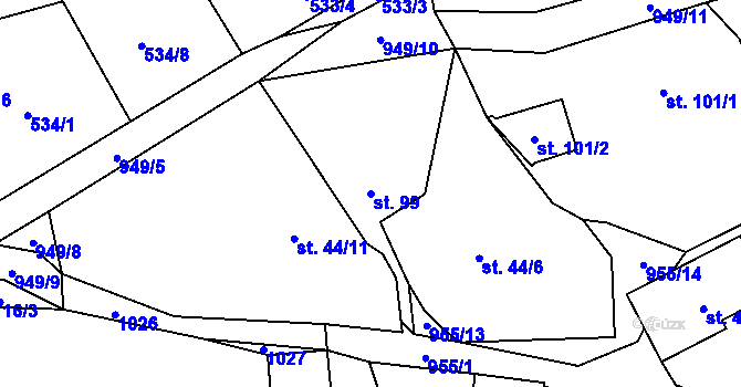 Parcela st. 99 v KÚ Tis u Blatna, Katastrální mapa