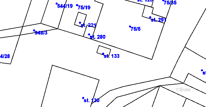 Parcela st. 133 v KÚ Tis u Blatna, Katastrální mapa