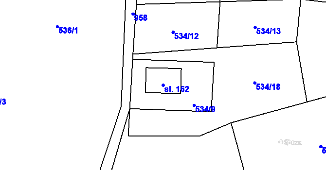 Parcela st. 162 v KÚ Tis u Blatna, Katastrální mapa