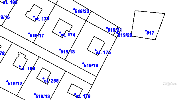 Parcela st. 175 v KÚ Tis u Blatna, Katastrální mapa