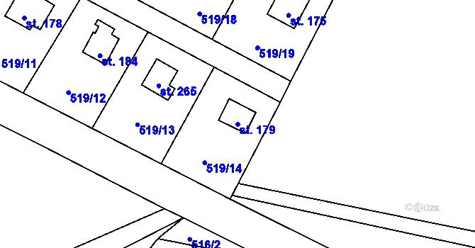 Parcela st. 179 v KÚ Tis u Blatna, Katastrální mapa