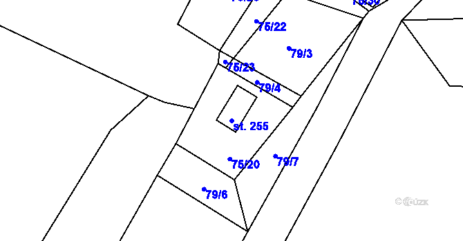 Parcela st. 255 v KÚ Tis u Blatna, Katastrální mapa