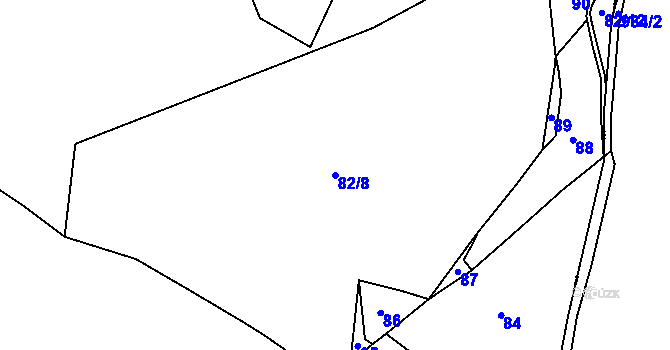 Parcela st. 82/8 v KÚ Tis u Blatna, Katastrální mapa