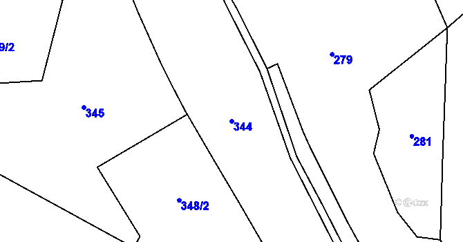 Parcela st. 344 v KÚ Tis u Blatna, Katastrální mapa