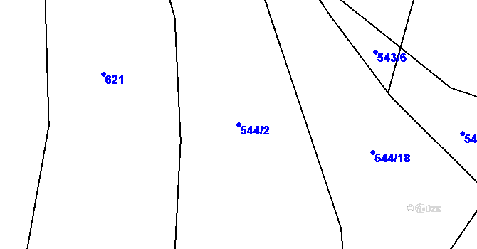 Parcela st. 544/2 v KÚ Tis u Blatna, Katastrální mapa