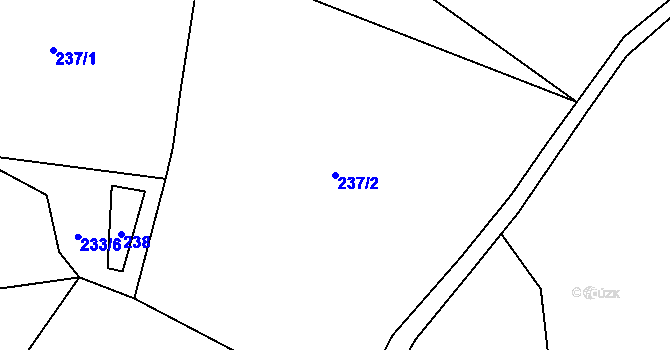 Parcela st. 237/2 v KÚ Tis u Blatna, Katastrální mapa