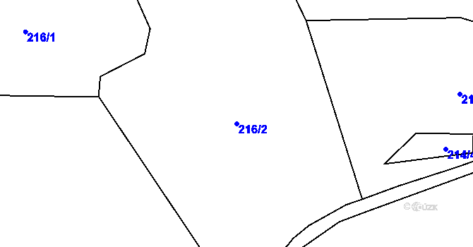 Parcela st. 216/2 v KÚ Tis u Blatna, Katastrální mapa